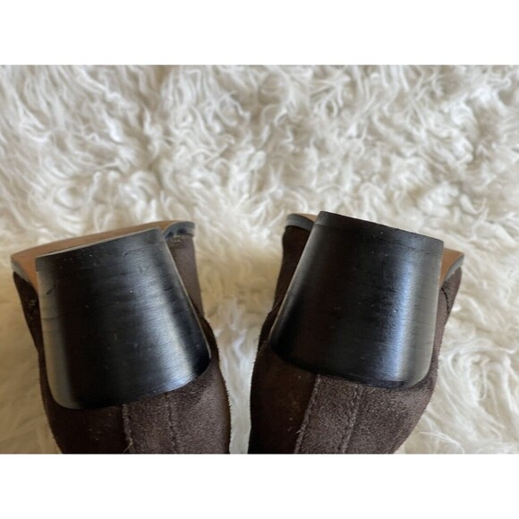 COACH Women's Sz 6 Patricia Bootie Dark Brown Suede Leather Block Heel - Picture 4 of 12